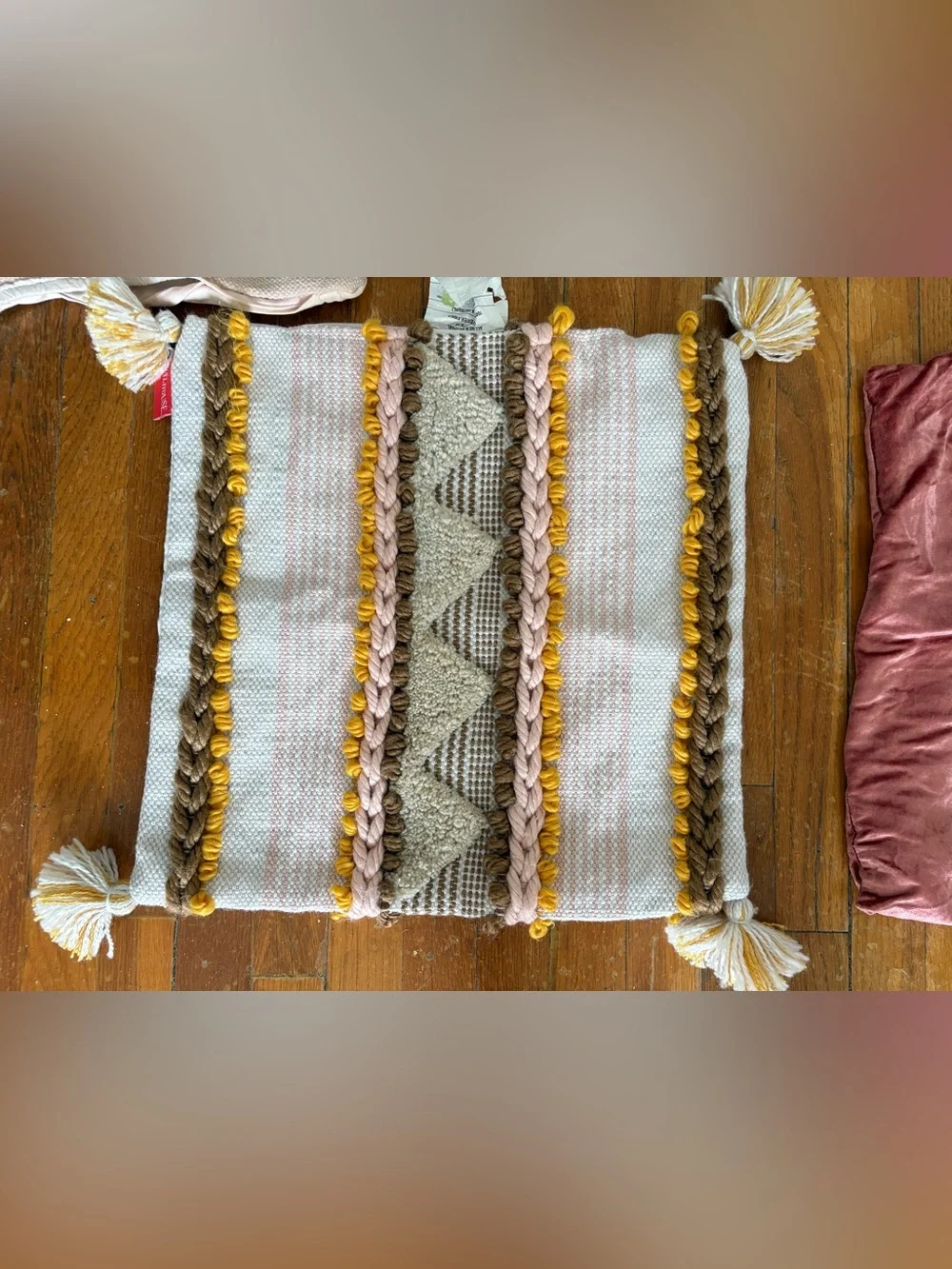 Five Mixed Throw Pillow Covers - Neutral, Rust & Textured Styles